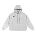 Boxy Button Placket Hoodie