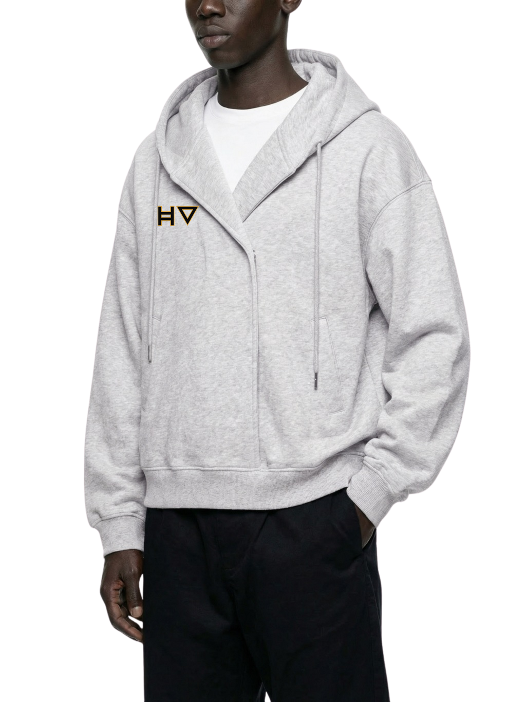 Boxy Button Placket Hoodie