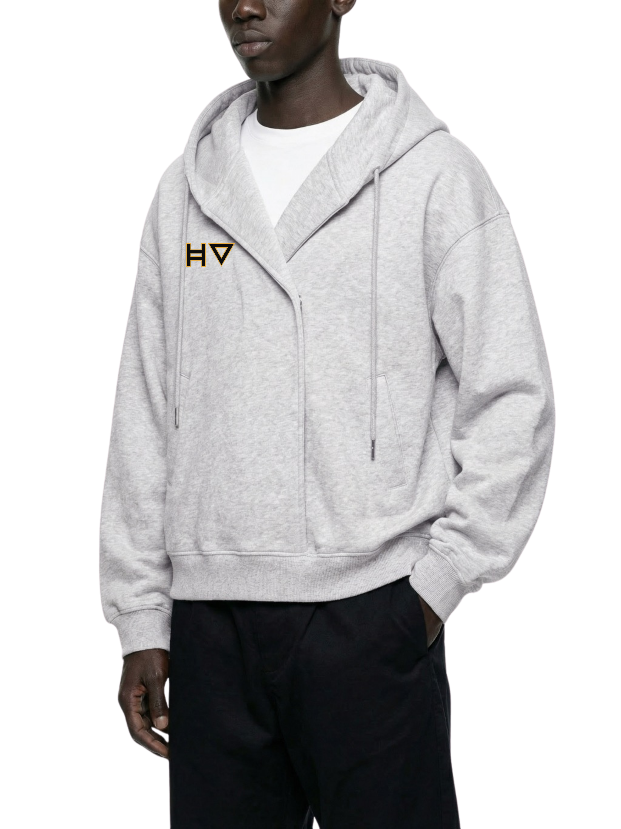 Boxy Button Placket Hoodie
