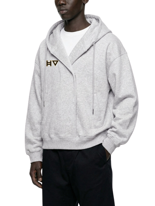 Boxy Button Placket Hoodie